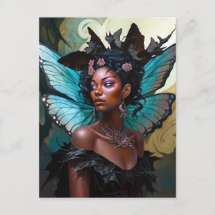 African American Black Fairy Fantasy Art Postcard