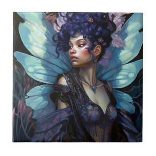 African American Black Fairy Fantasy Art Tile