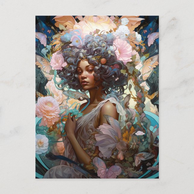 African American Black Fantasy Art Postcard (Front)