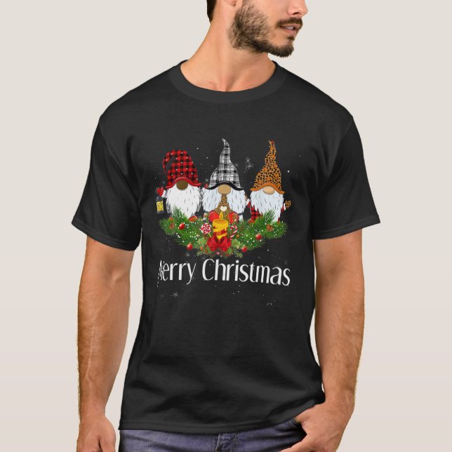 African American Black Gnome Christmas T-Shirt (Front)