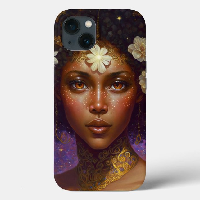 African American Black Goddess Queen Fantasy Art C Case-Mate iPhone Case (Back)