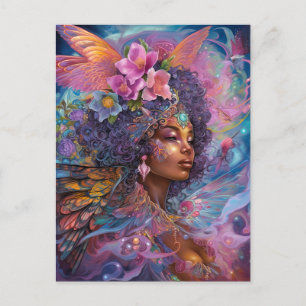 African American Black Goddess Queen Fantasy Art P Postcard