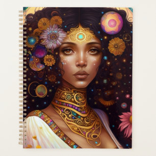 African American Black Goddess Queen Fantasy Art Planner