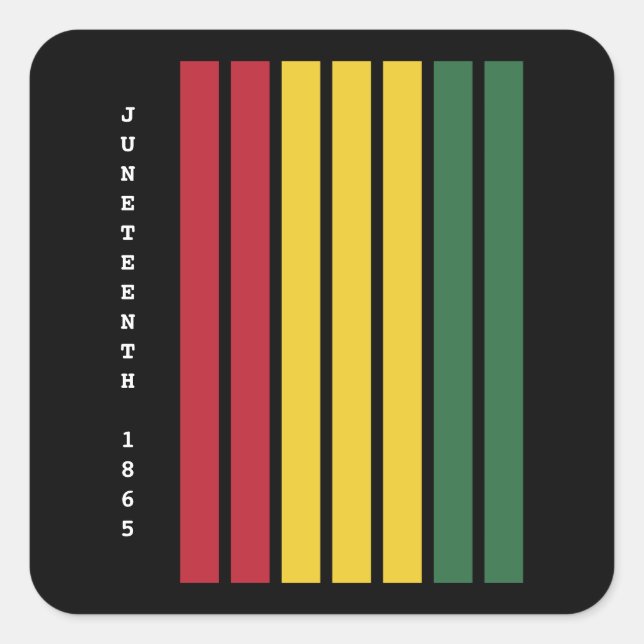 African American Black History Juneteenth 1865 Square Sticker (Front)