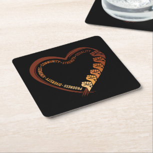 African American Black History Month Valentine Square Paper Coaster