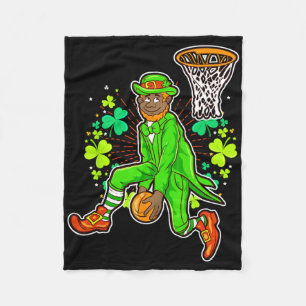 African American Black Leprechaun Bysketbyll St Pa Fleece Blanket