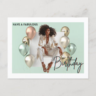 African American Black Queen Melanin Sista Shopp Holiday Postcard