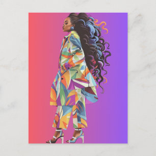 African American Black Queen Melanin Sista Shopp Holiday Postcard