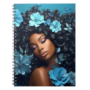 African American Black Queen Melanin Sista Shopp Notebook