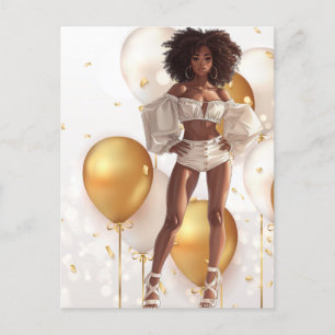 African American Black Queen Melanin Sista Shopp Postcard