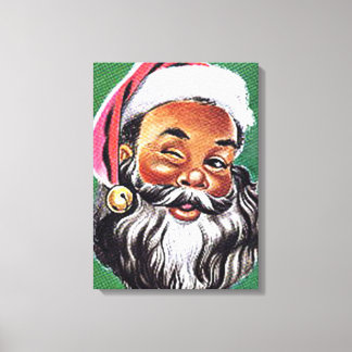 African American Black Santa Claus Christmas Canvas Print