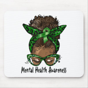 African American Black Woman Mental Health Awarene Mouse Pad