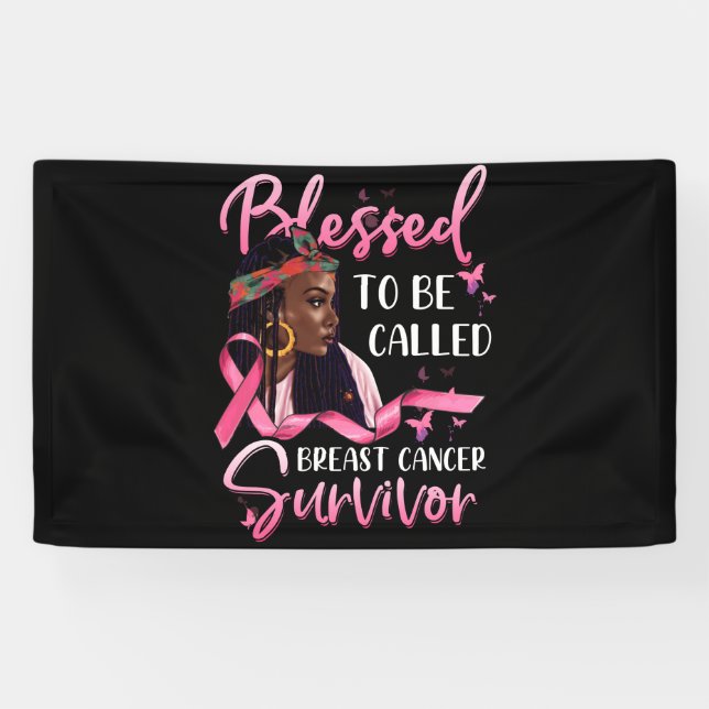 African American Blessed To Called Breast Cancer Banner (Horizontal)