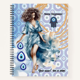 African American Boss lady, Evil eye Notebook