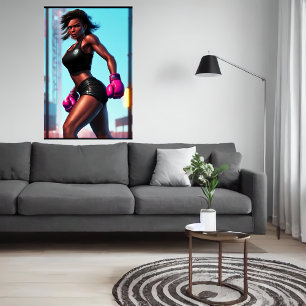 African American boxer   AI Art Poster