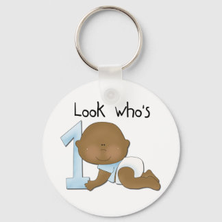 African American Boy 1st Birthday Tshirts and Gift Key Ring