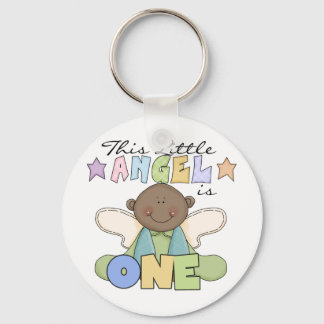 African American Boy 1st Birthday Tshirts Key Ring