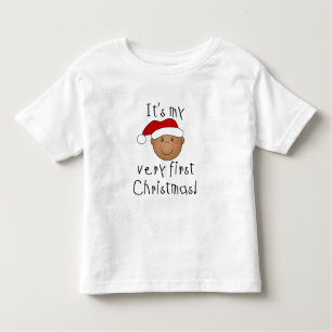 African American Boy 1st Christmas Toddler T-Shirt