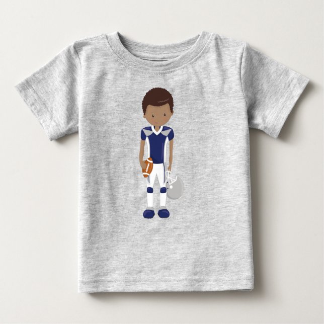 African American Boy, American Football, Rugby Baby T-Shirt (Front)
