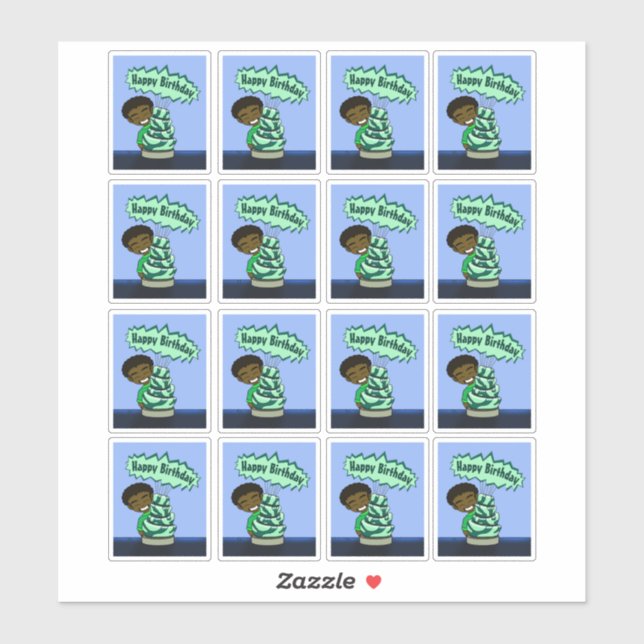 African American Boy and Cake (Sheet)