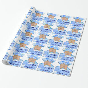 African American Boy Baby Shower Wrapping paper
