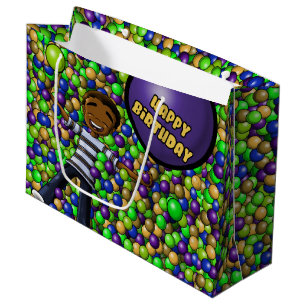 African American Boy Birthday Large Gift Bag