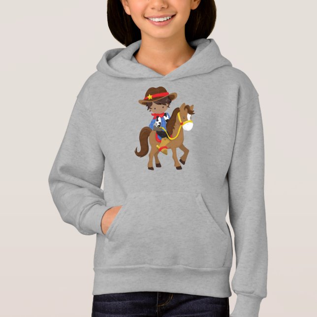 African American Boy, Cowboy, Sheriff, Horse (Front)