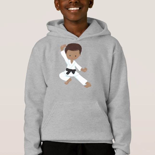 African American Boy, Karate Boy, Kata, Black Belt (Front)
