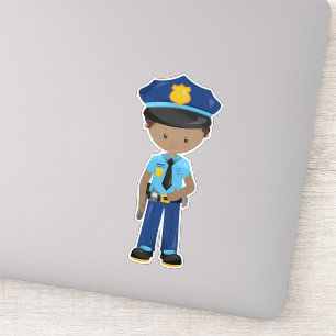 African American Boy, Policeman, Police Officer