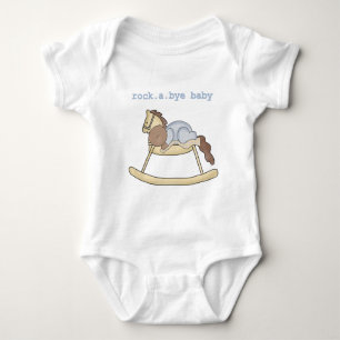 African American Boy Rocking Horse Baby Bodysuit