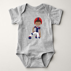 African American Boy, Rugby Player, Team Sport Baby Bodysuit
