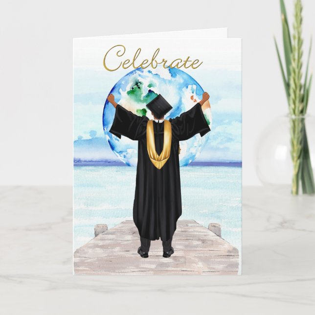African American Boy's Graduation Card (Front)