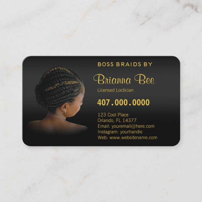 African American Braider Braids Appointment Card (Front)