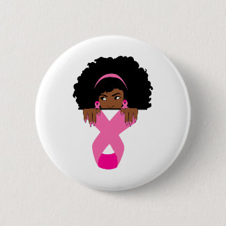 African American Breast Cancer Awareness Black Wom 6 Cm Round Badge