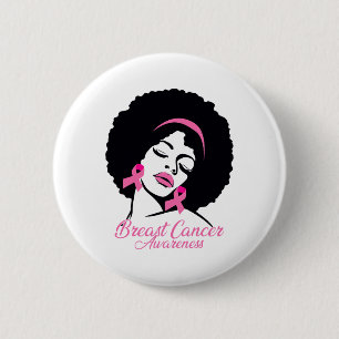 African American Breast Cancer Awareness Black Wom 6 Cm Round Badge
