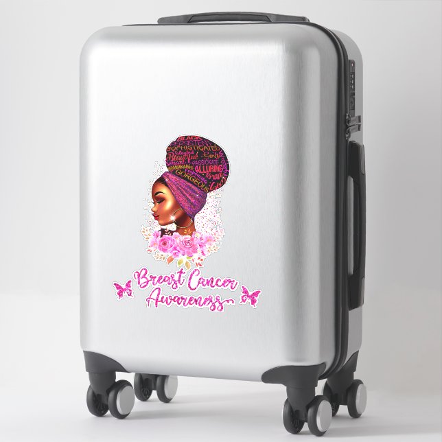 African American Breast Cancer Awareness Woman Sti (Suitcase)
