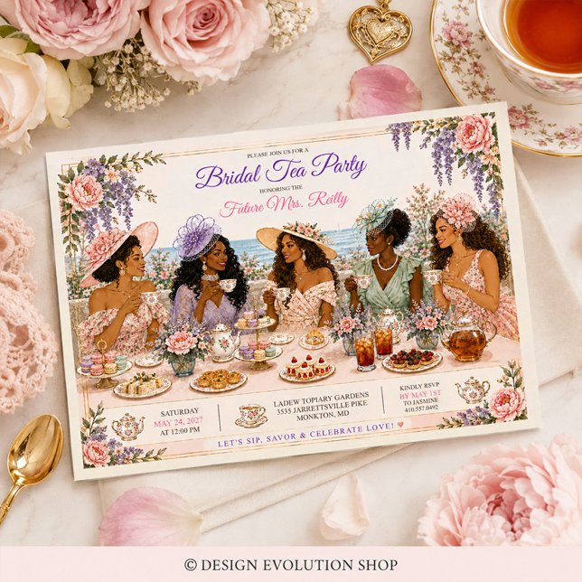 African American Bridal Tea Party Invitation (Creator Uploaded)