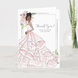 African American Bride Bridal Shower Future Mrs Thank You Card