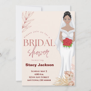 African-American Bride Bridal Shower Invitation