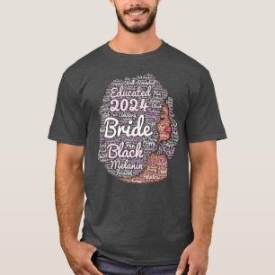 African American Bride to Be 2024 Getting Married  T-Shirt