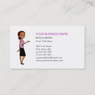 African American Business Card with Illustration