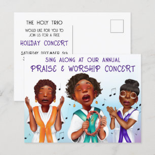 African American Choir Concert Holiday Postcard