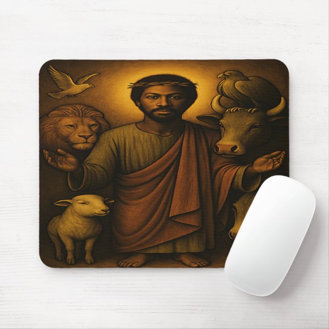 African American Christian Art Mouse Pad (With Mouse)