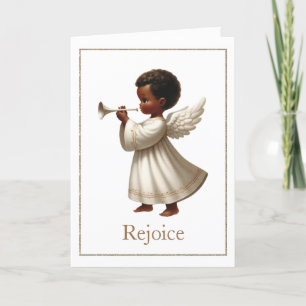 African American Christmas Angel Card