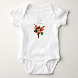 African American Christmas Fairy Baby Bodysuit