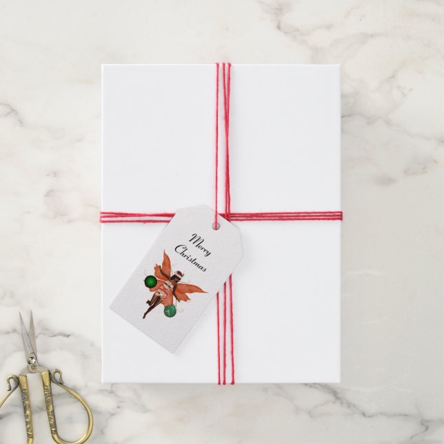 African American Christmas Fairy Gift Tag (With Twine)
