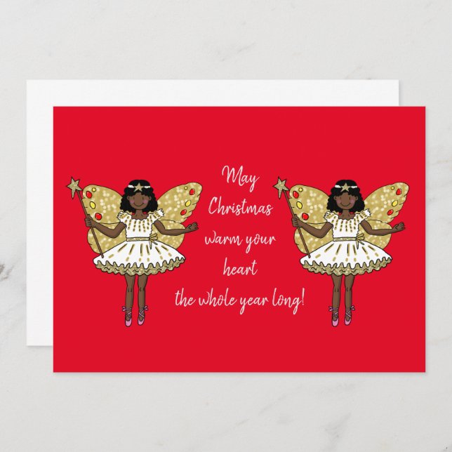 African American Christmas Fairy Invitation (Front/Back)
