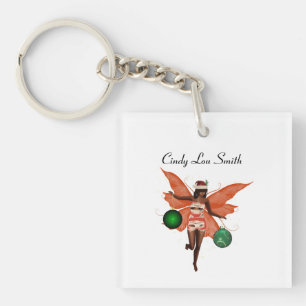African American Christmas Fairy Keychain