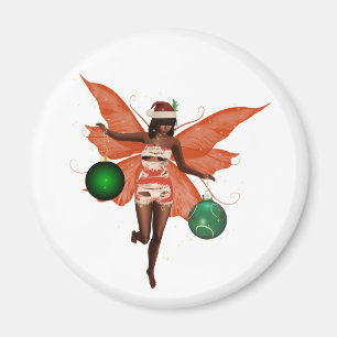 African American Christmas Fairy Magnet