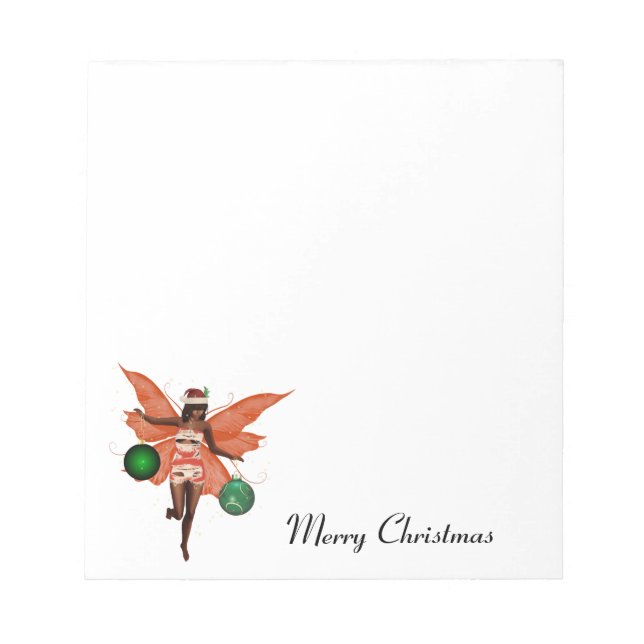 African American Christmas Fairy Notepad (Front)